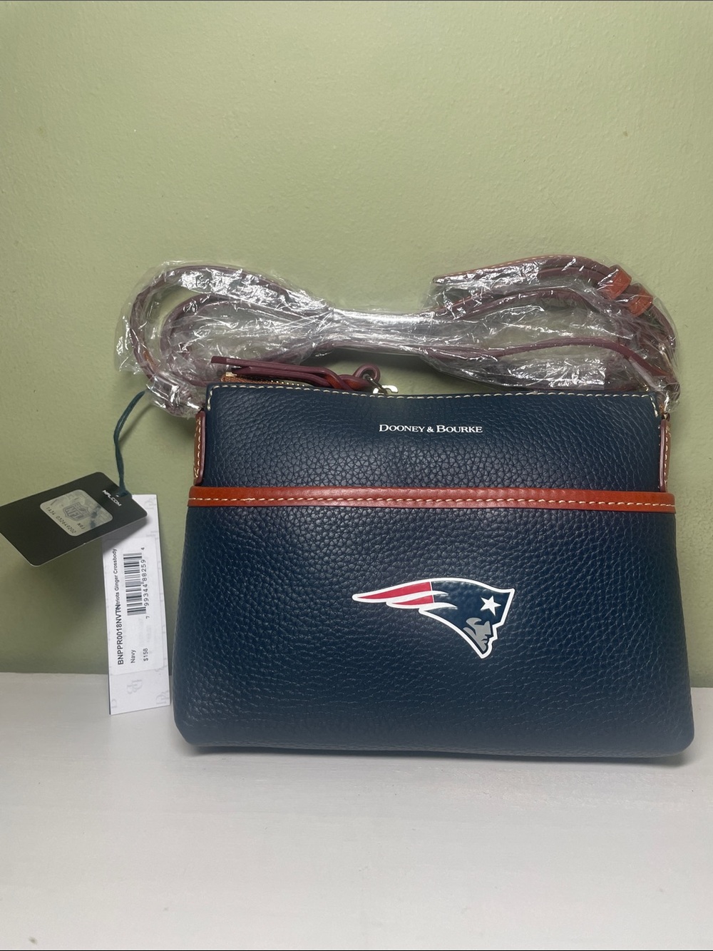Dooney & Bourke Navy Crossbody with Ginger Trim - Picture 3 of 5